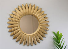 Load image into Gallery viewer, Large Gold Sunburst Mirror
