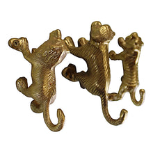 Load image into Gallery viewer, Set of 3 Gold Metal Safari Animal Coat Hooks
