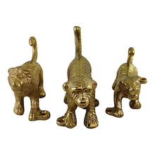 Load image into Gallery viewer, Set of 3 Gold Metal Safari Animal Coat Hooks
