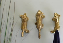 Load image into Gallery viewer, Set of 3 Gold Metal Safari Animal Coat Hooks
