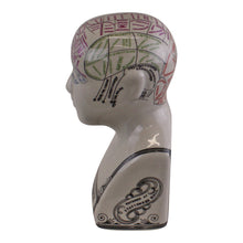 Load image into Gallery viewer, Small Ceramic Crackle Phrenology Head
