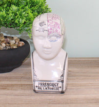 Load image into Gallery viewer, Small Ceramic Crackle Phrenology Head
