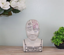 Load image into Gallery viewer, Large Ceramic Crackle Phrenology Head
