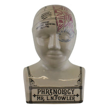 Load image into Gallery viewer, Large Ceramic Crackle Phrenology Head
