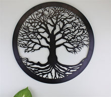 Load image into Gallery viewer, Tree Of Life Black Metal Wall Decor
