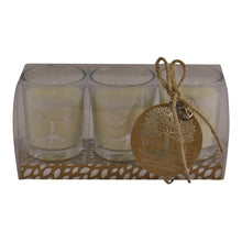 Load image into Gallery viewer, Set Of 3 Tree Of Life Fragranced Votive Candles
