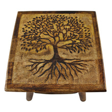 Load image into Gallery viewer, Tree of Life Hand Carved Stool, 25cm
