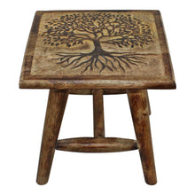 Load image into Gallery viewer, Tree of Life Hand Carved Stool, 25cm
