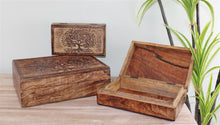 Load image into Gallery viewer, Set Of 3 Tree Of Life Wooden Boxes
