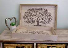 Load image into Gallery viewer, Set Of 2 Tree Of Life Wooden Trays
