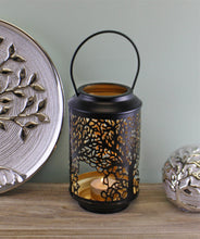 Load image into Gallery viewer, Small Tree Of Life Cutout Design Black Candle Lantern
