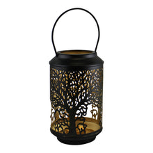 Load image into Gallery viewer, Small Tree Of Life Cutout Design Black Candle Lantern
