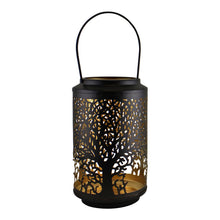 Load image into Gallery viewer, Medium Tree Of Life Cutout Design Black Candle Lantern
