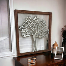 Load image into Gallery viewer, Large Silver Tree Of Life In A Frame, 46cm
