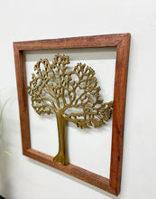 Load image into Gallery viewer, Brass Tree Of Life In Wooden Frame
