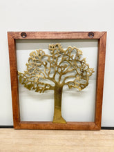 Load image into Gallery viewer, Brass Tree Of Life In Wooden Frame
