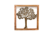 Load image into Gallery viewer, Brass Tree Of Life In Wooden Frame
