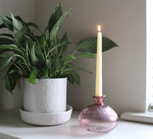 Load image into Gallery viewer, Pink Glass Candle Holder
