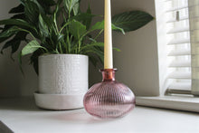 Load image into Gallery viewer, Pink Glass Candle Holder
