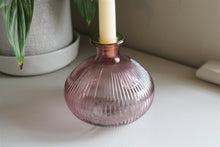 Load image into Gallery viewer, Pink Glass Candle Holder
