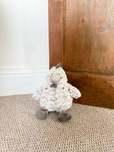 Load image into Gallery viewer, Curled Fur Fabric Grey Chicken Doorstop
