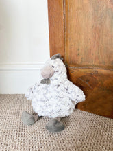 Load image into Gallery viewer, Curled Fur Fabric Grey Chicken Doorstop
