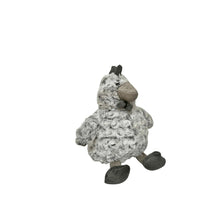 Load image into Gallery viewer, Curled Fur Fabric Grey Chicken Doorstop
