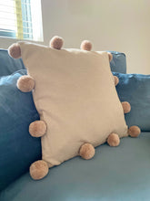 Load image into Gallery viewer, Beige Square Pompom Cushion
