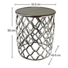 Load image into Gallery viewer, Decorative Silver Metal Side Table
