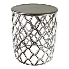 Load image into Gallery viewer, Decorative Silver Metal Side Table
