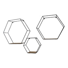 Load image into Gallery viewer, Set Of 3 Hexagonal Wall Shelves
