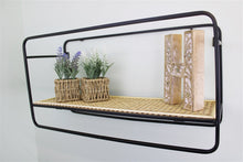 Load image into Gallery viewer, Large Wall Hanging Shelf Unit in Metal Weave Effect
