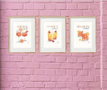 Load image into Gallery viewer, Set of Three Cocktail Recipe Wall Art in Frames
