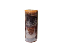 Load image into Gallery viewer, Cinnamon Swirl Ombre Pillar Candle
