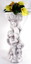 Load image into Gallery viewer, Stone Effect 3 Cherub Jardiniere Or Bird Bath
