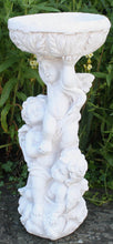 Load image into Gallery viewer, Stone Effect 3 Cherub Jardiniere Or Bird Bath
