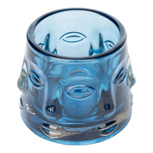 Load image into Gallery viewer, Blue Glass Face Design Candle Holder
