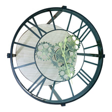 Load image into Gallery viewer, Black Metal Glass Topped Clock Table
