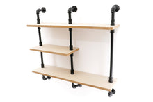 Load image into Gallery viewer, Black Pipe  &amp; Wooden Shelves 70.5cm
