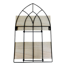 Load image into Gallery viewer, Black Metal Arch with 2 Wooden Shelves
