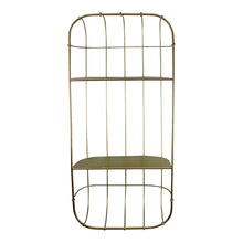 Load image into Gallery viewer, Gold Metal Wall Double Storage Shelf, Basket Design
