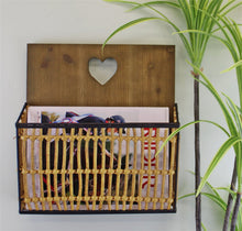 Load image into Gallery viewer, Metal &amp; Wicker Wall Hanging Magazine Rack
