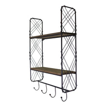 Load image into Gallery viewer, Industrial Style Wall Shelving Unit With Coat Hooks
