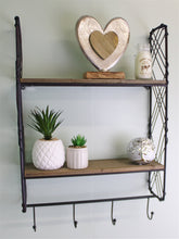 Load image into Gallery viewer, Industrial Style Wall Shelving Unit With Coat Hooks
